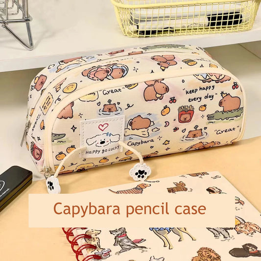 Kawaii Capybara Pencil Case Children's Pencil Case Pencil Box	 Girl School Kit School Supply Aesthetic Stationery Back To School