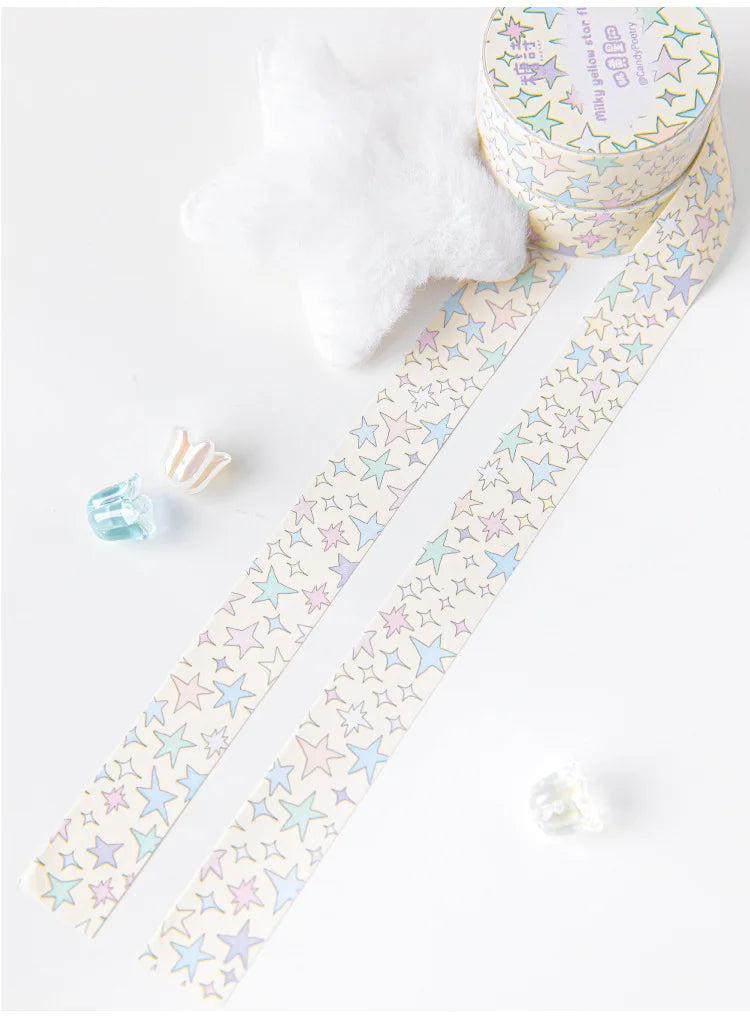 New Ins Cute Star Washi Masking Tape Scrapbooking Journal Decorative Adhesive Tapes DIY Collage Material Stationery