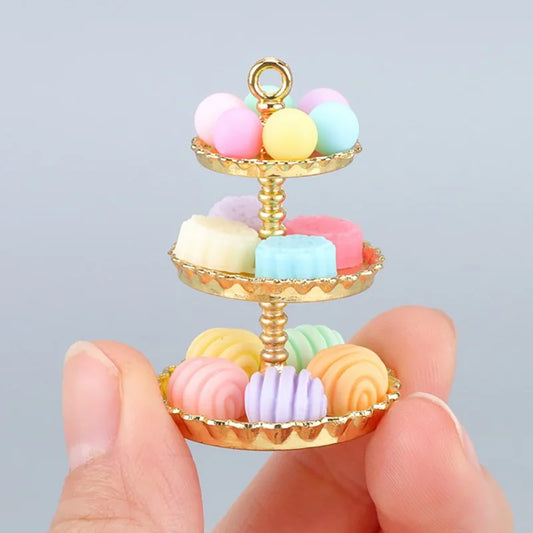 New Mini 1/2 Miniature Dollhouse Food Sweet Dessert Cake Stand for blyth barbies ob11 bjd Doll Toy