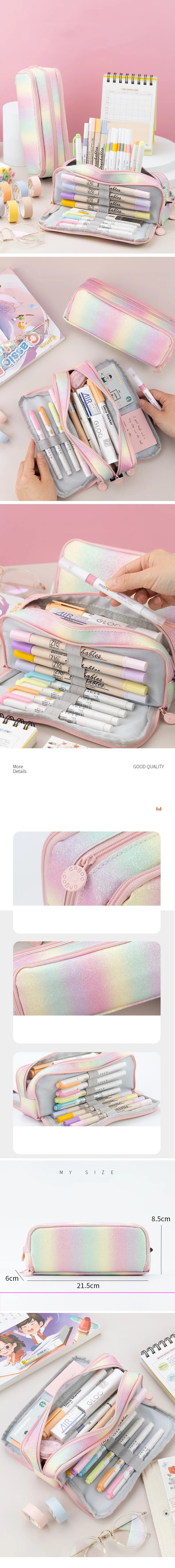 Large Capacity Pencil Case Kawaii Cute Pencil Cases Student Pen Case Big School Supplies Stationery Pencil Bags Box Pencil Pouch