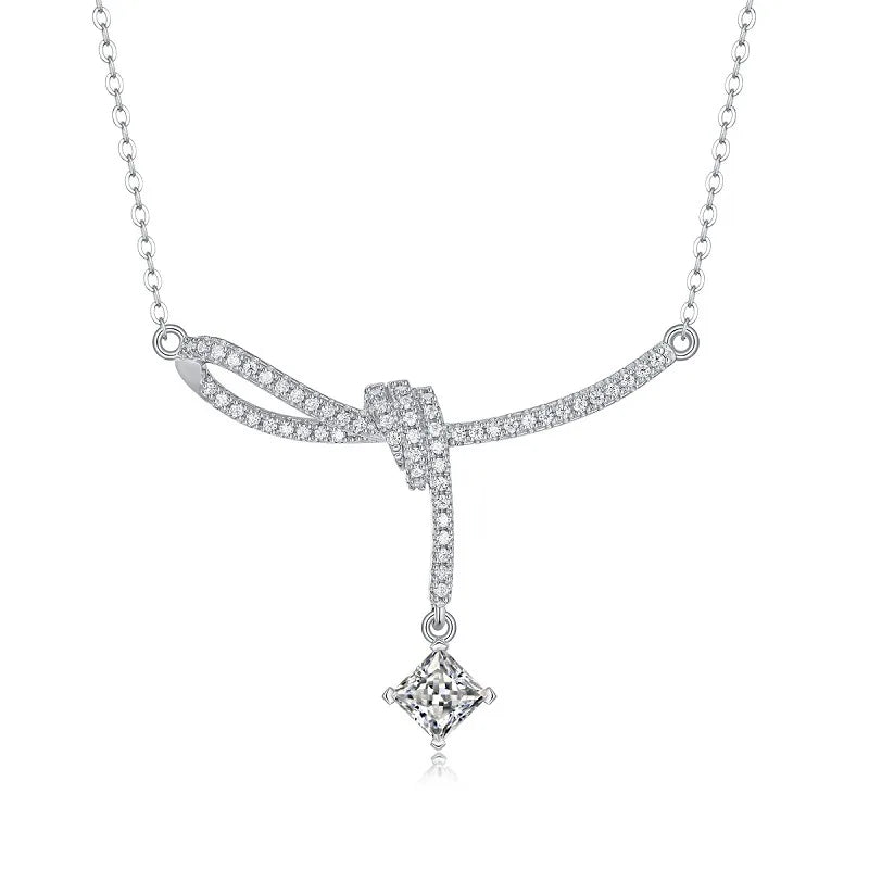 D Color 1CT Real Moissanite Necklaces for Women 100% 925 Sterling Silver Elegant Luxury Diamond Pendant Necklace Fine Jewelry