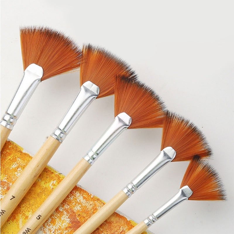 Fan Tip Paintbrush Professional Watercolor Paint Brush for Beginner Acrylic Gouache Watercolor Painting Mininatures