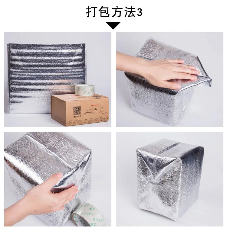 10 Pcs Aluminum Foil Insulated Food Storage Ice Bag Picnic Bags Thermal Cooler Reusable Lunch Snack Bento Picnic Hot &Cold Pouch