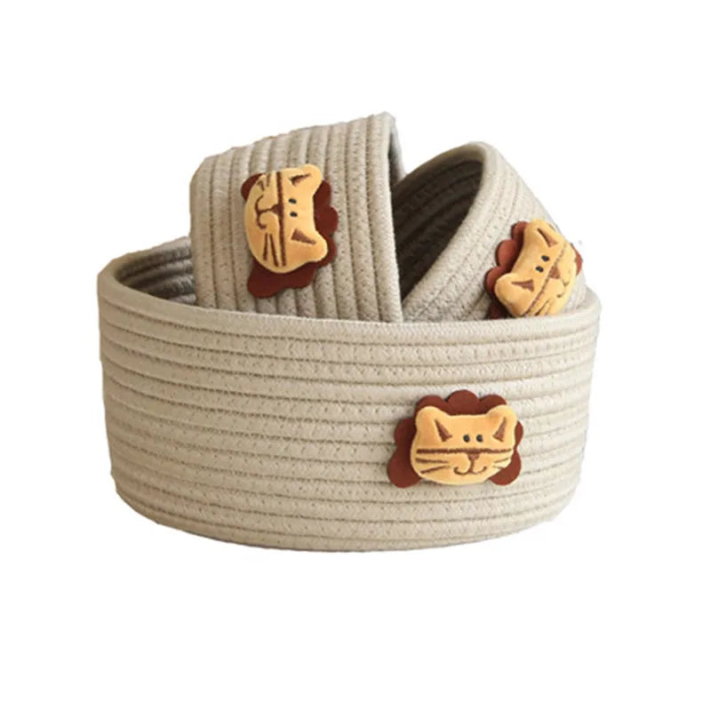Cotton Rope Woven Storage Basket LuanQI Cartoon Animals Children's Toy Organizer Handmade Desktop Storage Candy Clothes Toys Box