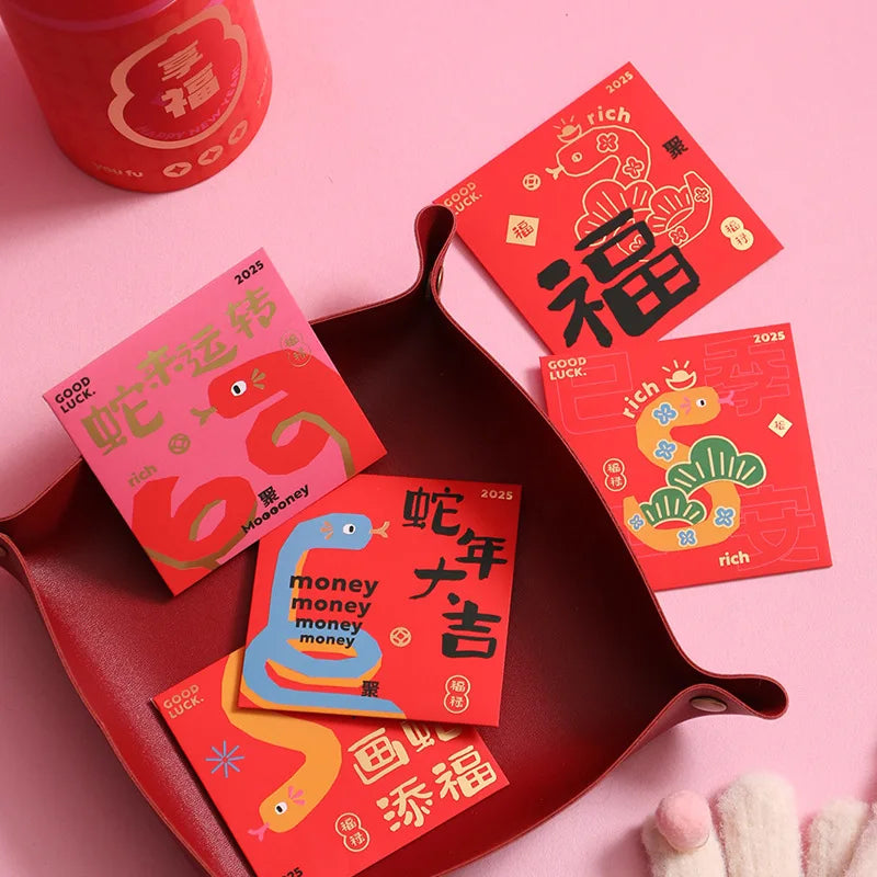 10pcs Lucky Money Bag Red Pouch Creative Gift Packaging Bag Chinese Style Traditional Hongbao Children Gifts Fortune Turns