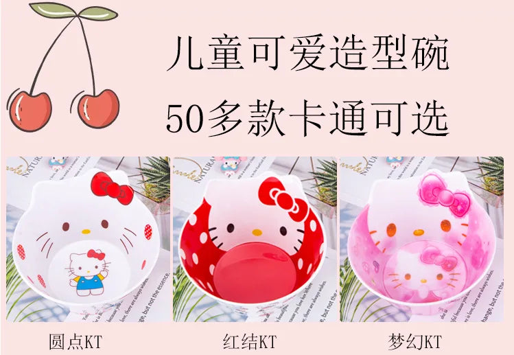 New Sanrio Hello Kitty Bowl My Melody Cartoon Children's Tableware Cute Creative Anti-drop Anti-scald Soup Bowl Kid for Gifts