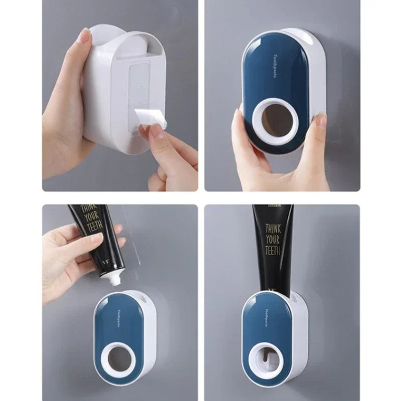 Toothpaste Squeezer Automatic Toothpaste Dispenser Holder No-Punching Dust-proof Wall Mount Bathroom Accessories Dispensador