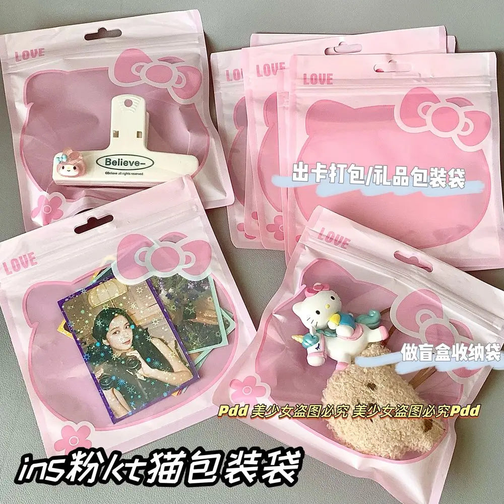 20Pcs Sanrio Gift Bag Hello Kitty y2k Cartoon Kawaii Cute Storage Bag Waterproof Anti Mold Cosmetic Sealing BagToy Girls Gifts