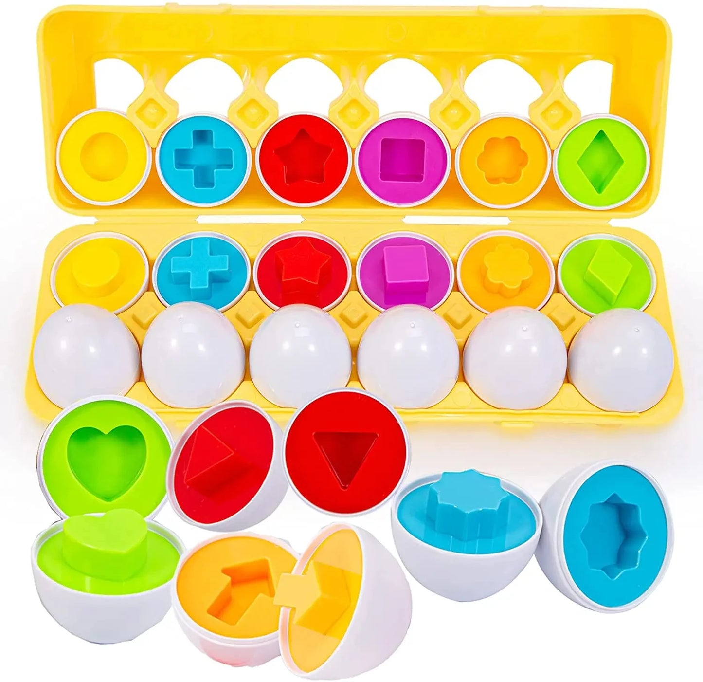 Montessori Toys 2 Years Smart Eggs Letter Number Puzzle Toys Kids Recognize Color Shape Matching Puzzle Toddler Educational Toys