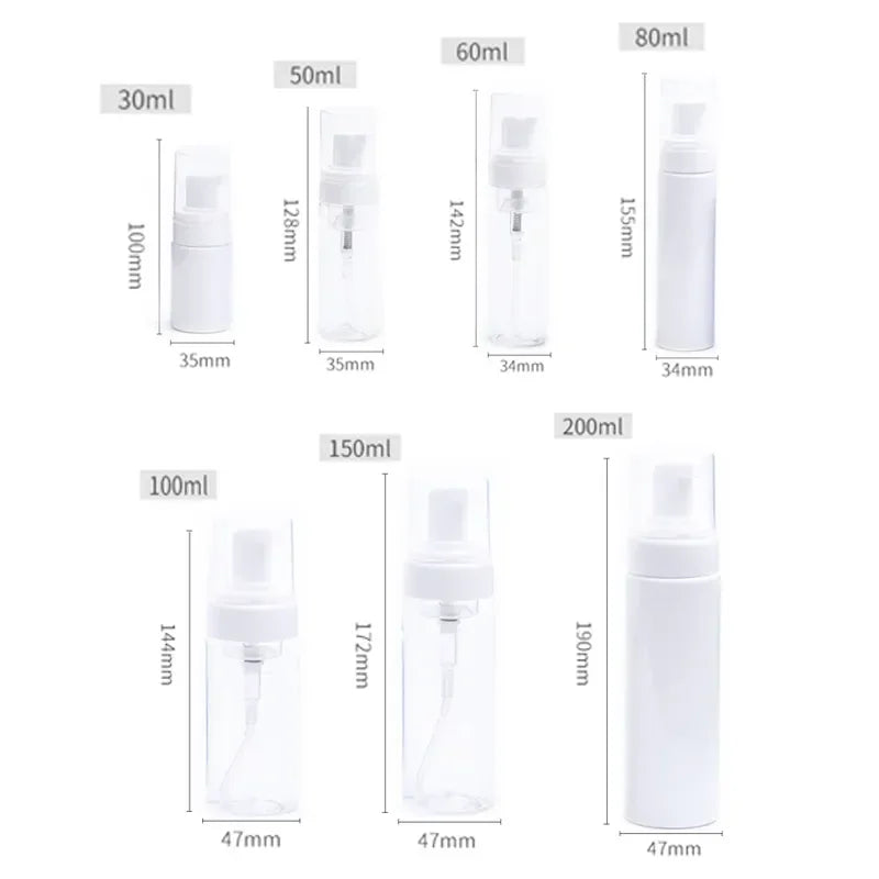 24Pcs 30/50/60/80/100/150/200ml Empty Plastic Foam Pump Bottles Portable Foaming Container For Facial Cleanser shampooBody Wash