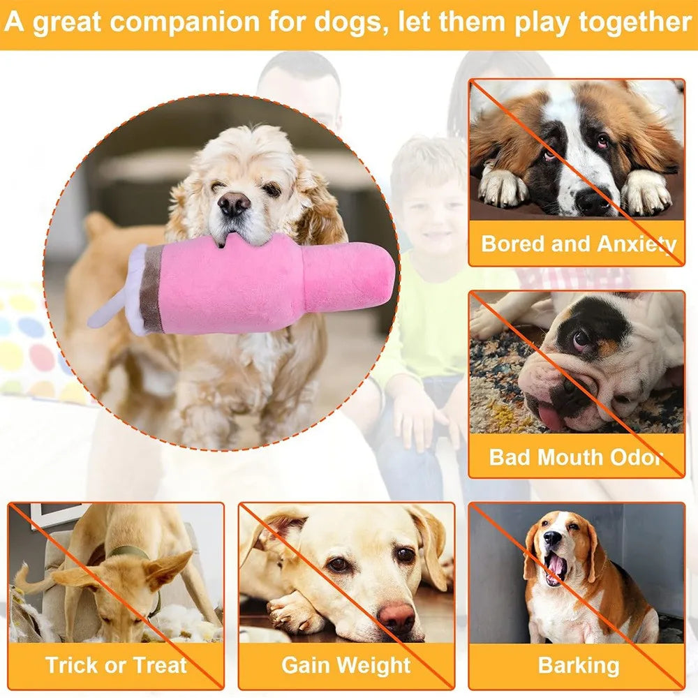 Water Cup Design Pet Grinding Teeth Squeaky Plush Toy, chewingToy For Dog Interactive Ssupply