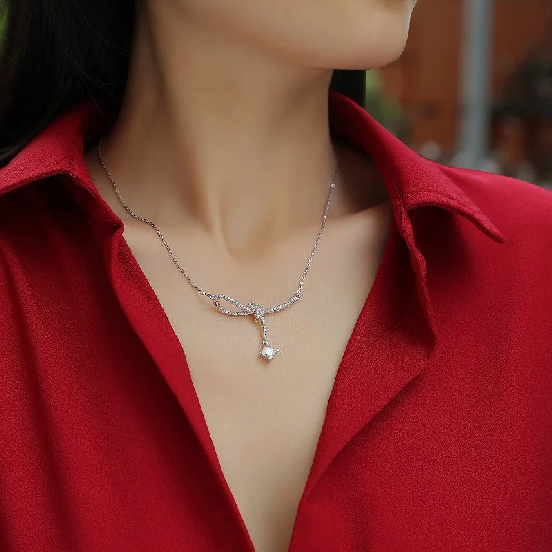 D Color 1CT Real Moissanite Necklaces for Women 100% 925 Sterling Silver Elegant Luxury Diamond Pendant Necklace Fine Jewelry