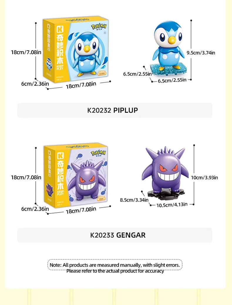 Original Pokemon Building Blocks Pikachu Gengar Snorlax Anime Cartoon Bricks Sets Movie Dolls Model Kids Toys For Children Gifts