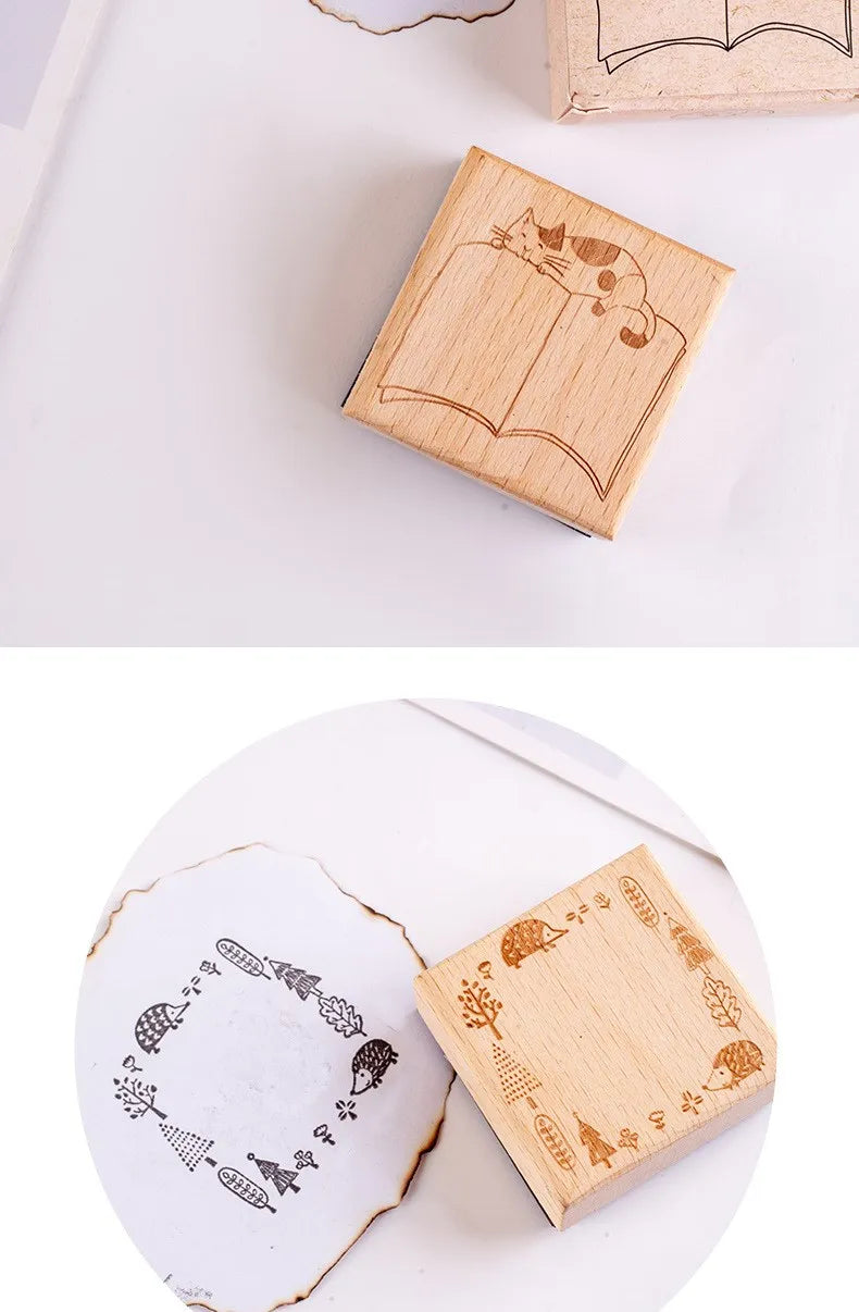 Cat Animals Wooden Rubber Stamps for Card Making Scrapbooking and Crafts
