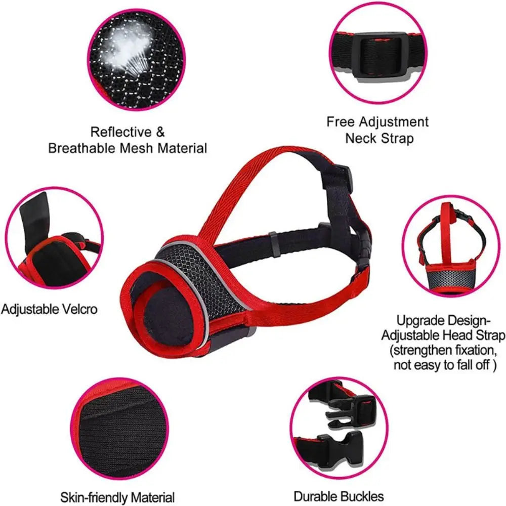 Anti Barking Dog Muzzle For Small Large Dogs Adjustable Mesh Breathable Pet Mouth Muzzles For Dogs Nylon Straps Dog Accessories