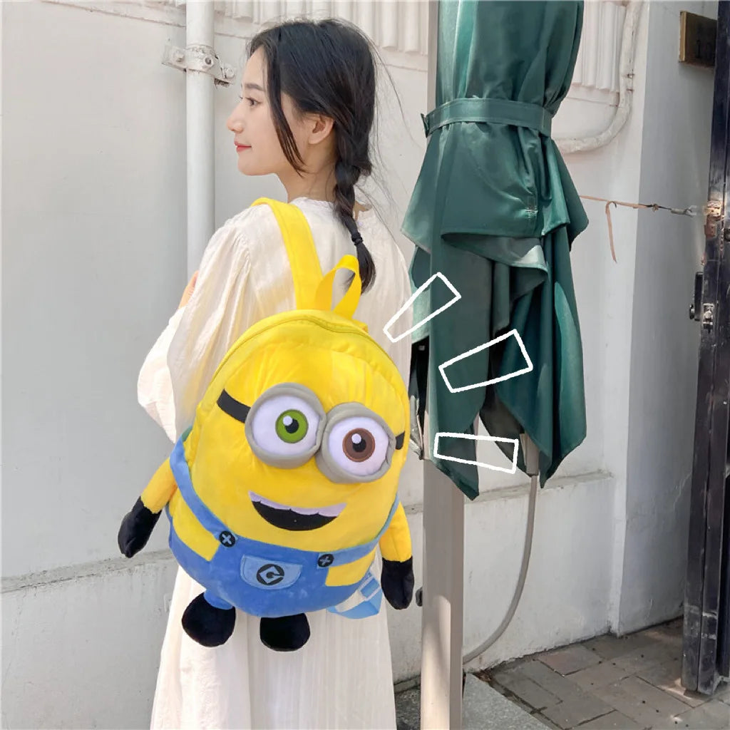 Despicable Me 4 New Cartoon Anime Plush Backpack Minions Doll Large Size School Bag Large Capacity Student Cartoon Backpack Gift