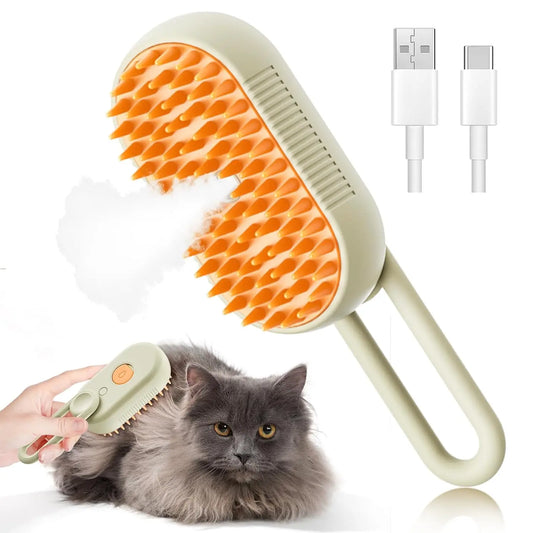 Pet Steam Brush Removes Floating Hair Doesn't Hurt Skin Dog Bathing Hair Removal Brush Cat and Dog Cleaning Supplies Cat Comb