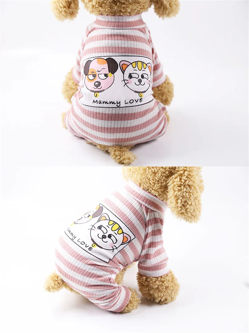 Dog Pajamas Pet Clothes for Small Dogs Cat Overall Suit Dog Puppy Jumpsuit for Dogs Chihuahua Sleepingwear Pet Clothing Coat