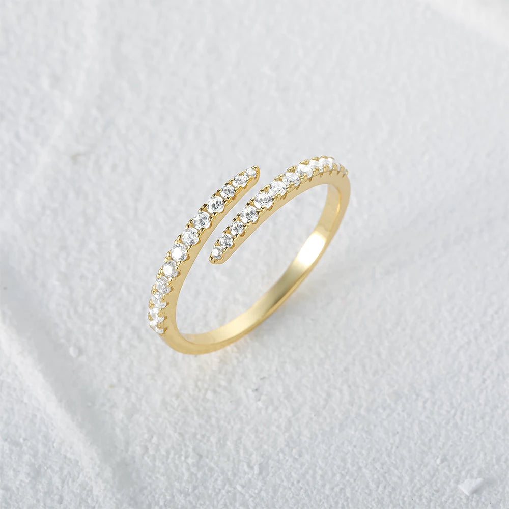 CANNER Minimalist 925 Sterling Silver Classic Gloss Open Finger Rings for Women Girls Wedding Engagement Ring Fine Jewelry Gifts