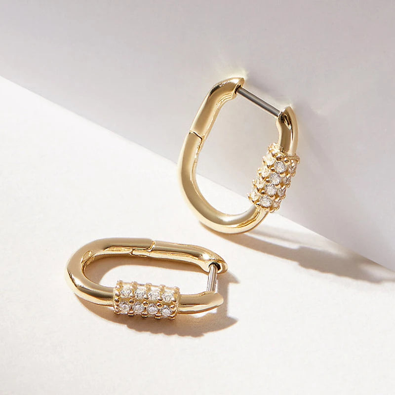 925 Sterling Silver Needle Minimalism 18K Gold Earrings 11mm Small Hoop Earrings for Women Hip Hop Party Fashion Jewelry Gift