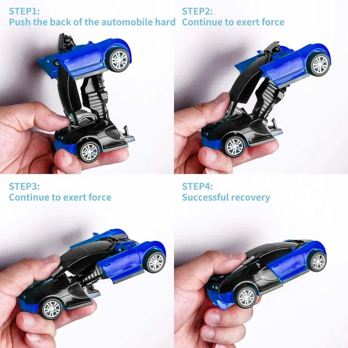 Mini 2 In 1 Car Toys One-key Deformation Car Toys Automatic Transformation Robot Model Car Diecasts Toy Boys Gifts Children Toy