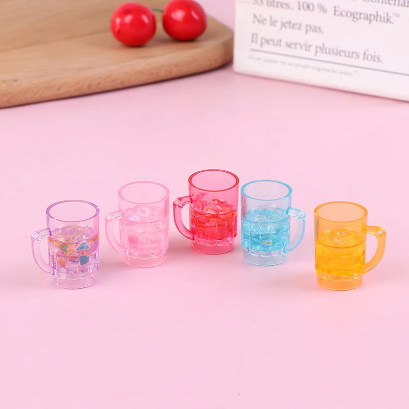 1pcs Mini Milkshake Ice Cream Milk Fruit Tea Water Cup Strawberry Miniatures Dollhouse Accessories Cups Kitchen Toys