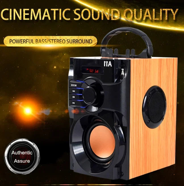 Portable Subwoofer Wireless Bluetooth Speaker Outdoor Hi-Fi Surround Bass Remote Control FM Radio Support Microphone Karaoke