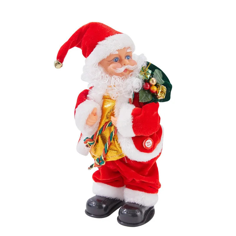 Santa Claus Climbing Beads Ladder Chimney Electric Climb Up and Down Climbing Santa Light and Music New Year Christmas Pendant