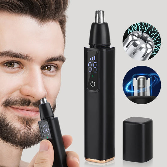 Electric Nose Hair Trimmer with Digital Display Hair Remover Nose Hair  Shaver Scissors Face Care Kit Tools with USB Charging