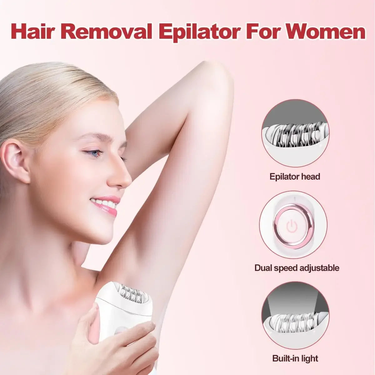 VGR Hair Remover Electric Epilator Portable Underarms Leg Body Epilator Bikini Hair Removal Tool USB Epilator for Women V-705