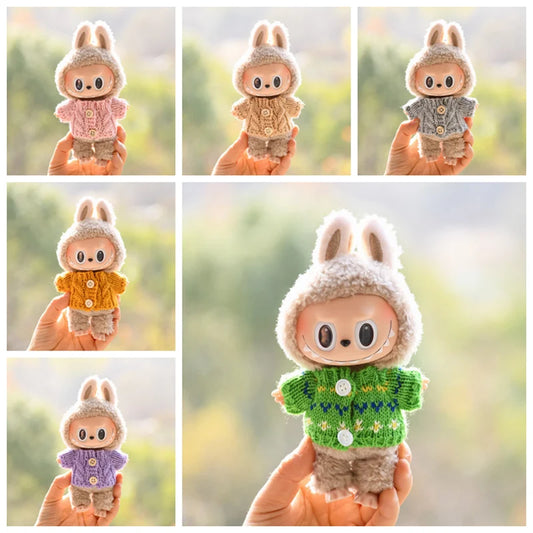 17cm Cute Mini Plush Doll'S Clothes Outfit Accessories For Korea Kpop Exo Labubu Idol Dolls Sweater Clothing DIY Kids Girl Gift