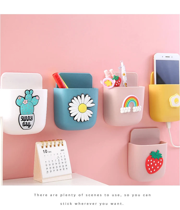 Pasting Fridge Storage Box Cans Marker Pencil Pen Holder Desk Organizer Storage Accessory Magnet Plastic Office School Supplies