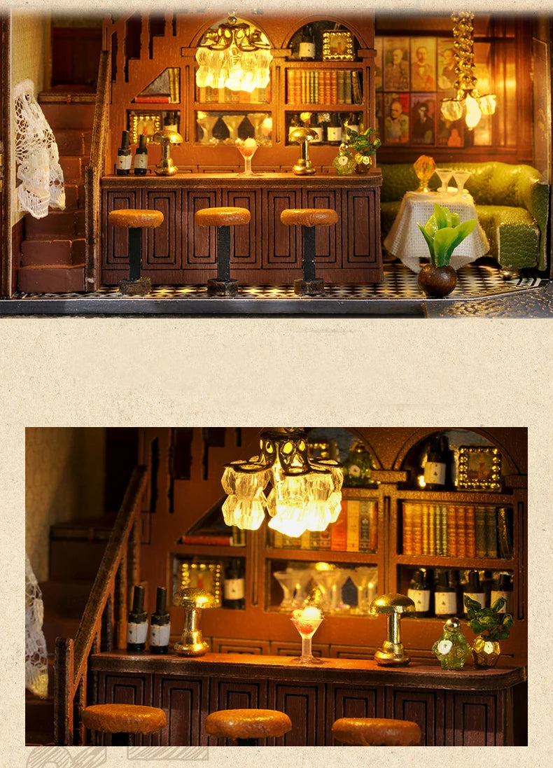 Diy Mini Wooden Casa Roombox Dollhouse With Furniture Light Doll House  Miniature Items maison  For Toys Birthday Gifts