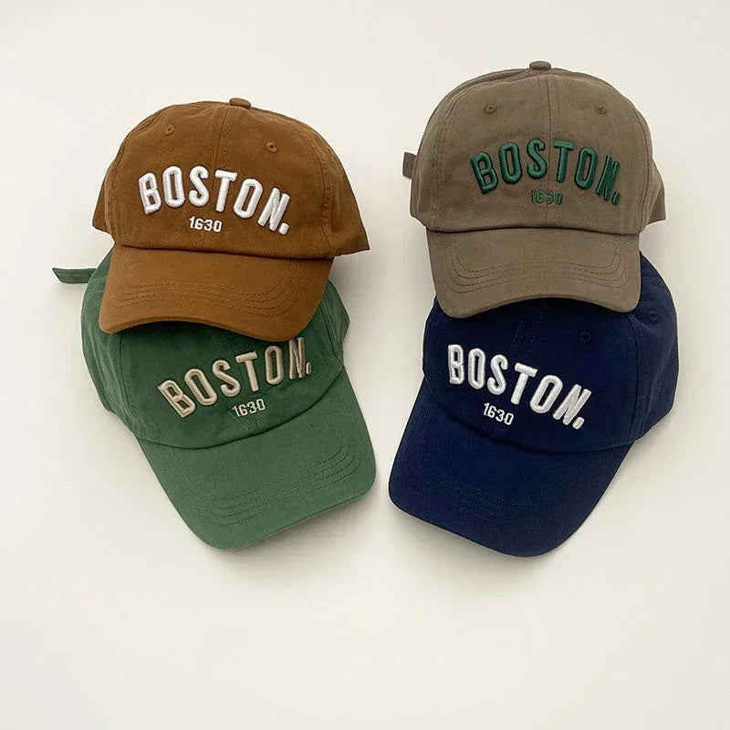 Solid Colors Letter Kids Baseball Cap Embroidery Children Girls Boys Sun Hat Spring Summer Outdoor Adjustable Visor Baby Cap