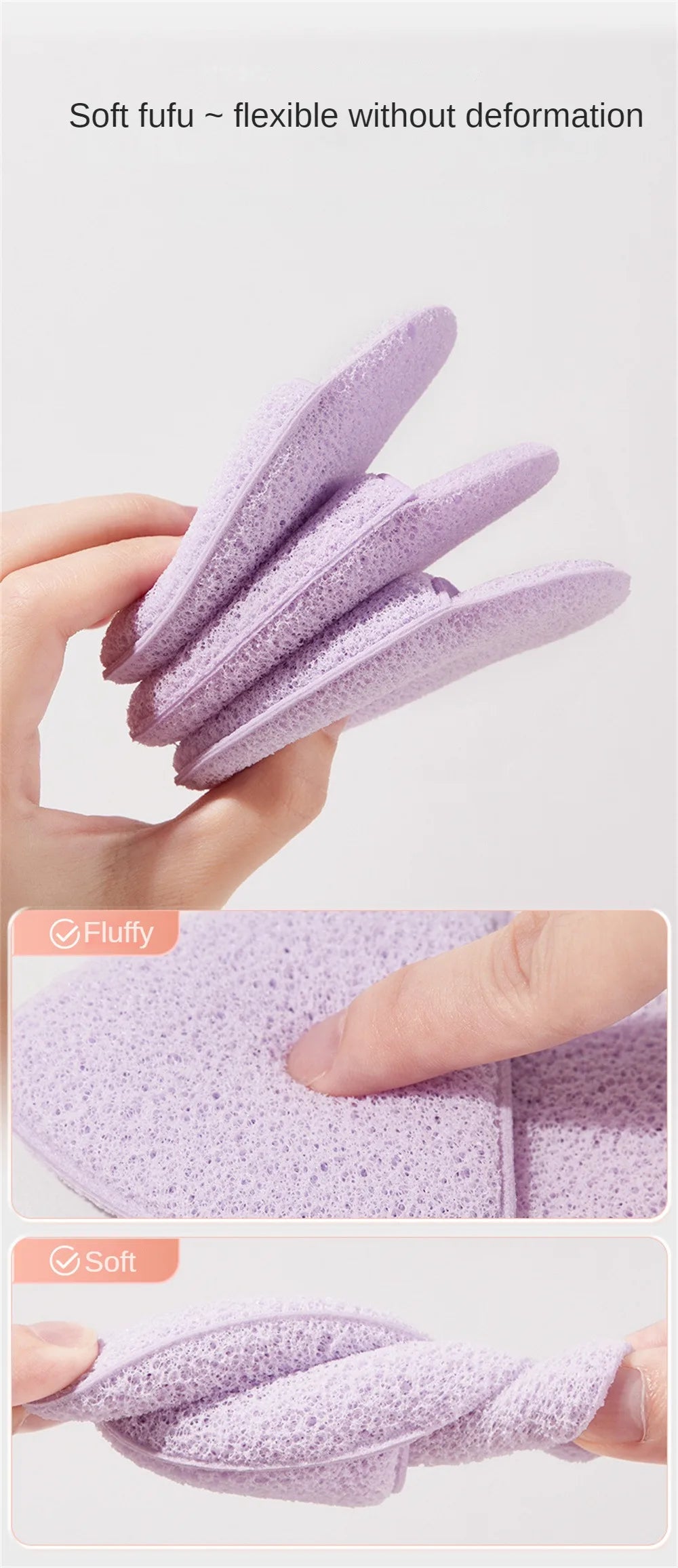 2/4/6PCS Sponge Face Wash Durability Gentle And Skin-friendly Glover Gentle Skin Care Tools Gentle Face Wash Deep Cleaning