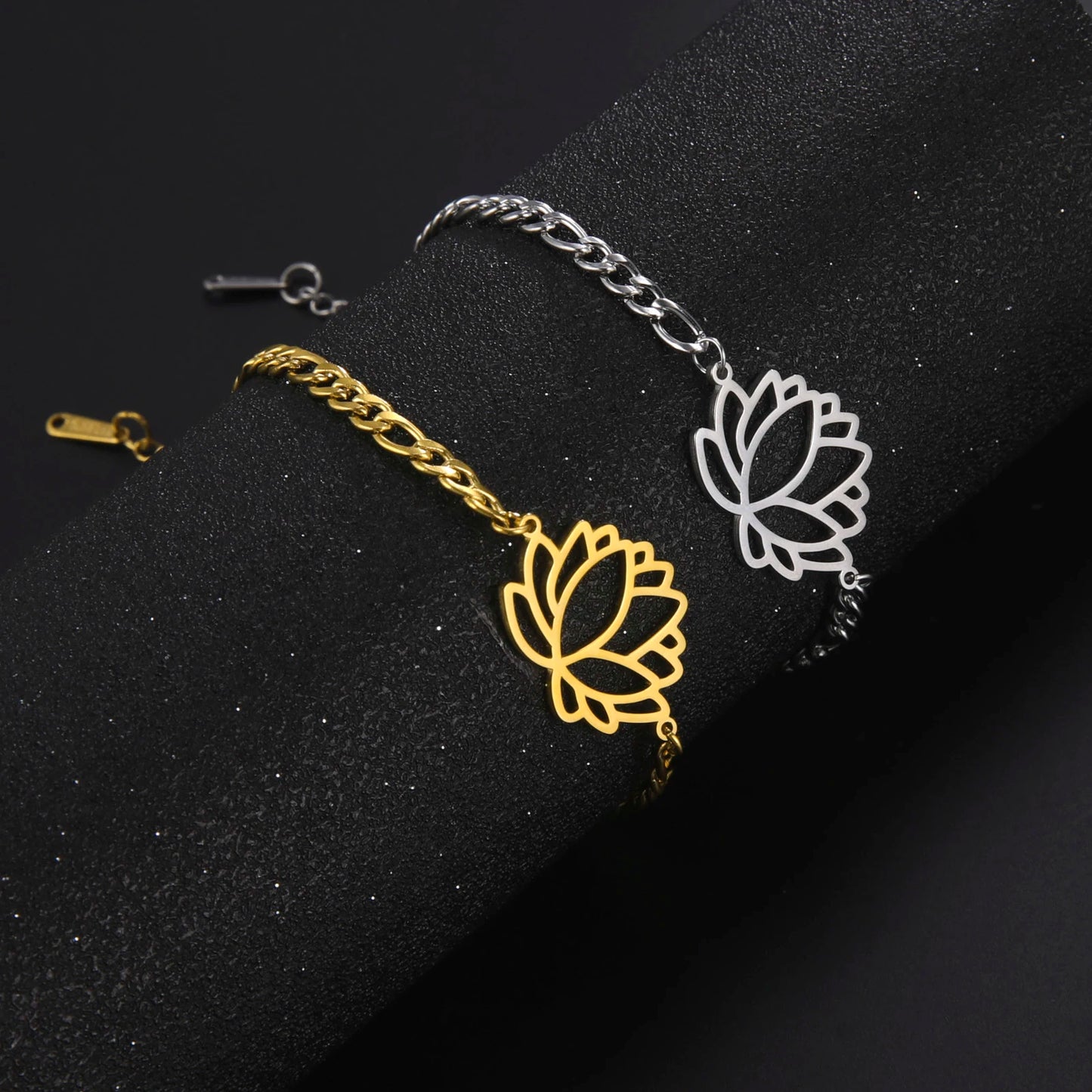 EUEAVAN 5pcs OM Buddhism Lotus Stainless Steel Charms for Jewelry Making Yoga Flower of Life Pendant DIY Necklace Bracelet Gifts