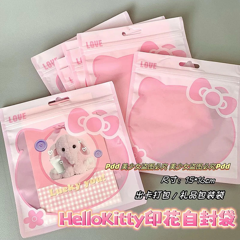 20Pcs Sanrio Gift Bag Hello Kitty y2k Cartoon Kawaii Cute Storage Bag Waterproof Anti Mold Cosmetic Sealing BagToy Girls Gifts