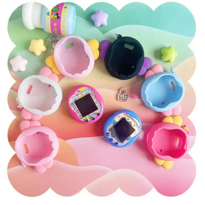 Tamagotchi Uni Electronic Pet Silicone Protective Cover Angel And Devil Cute Soft Cover Anti Drop Single Item Pendant Kid Gifts