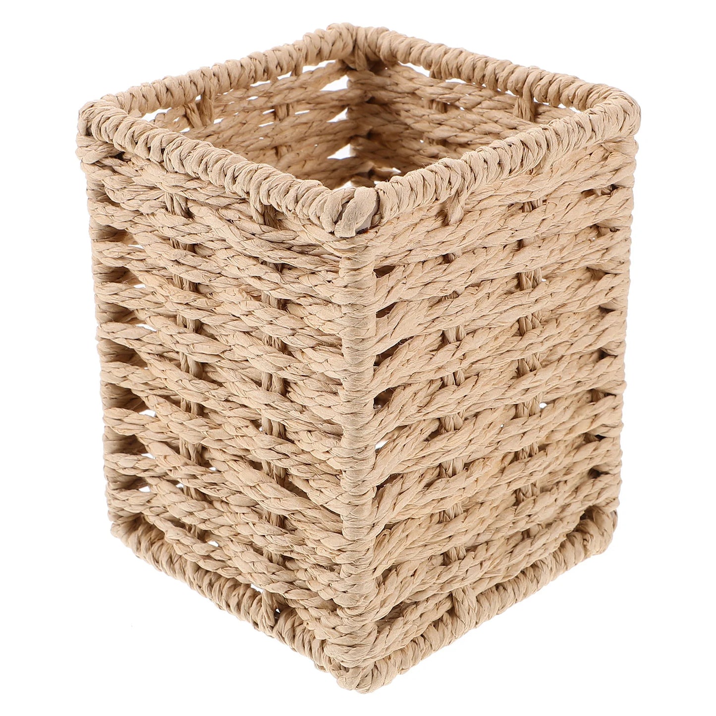 Rattan Pencil Holder Handmade Wicker Pen Cup Makeup Brushes Holder Woven Vine Desk Organizer Pen Container Box Kitchen