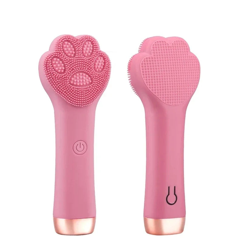 Mini Face cleansing brush USB Charging Waterproof 8 Level Cat Paw Blackhead Makeup Remover Pore Clean Face Wash Skin Care Tool