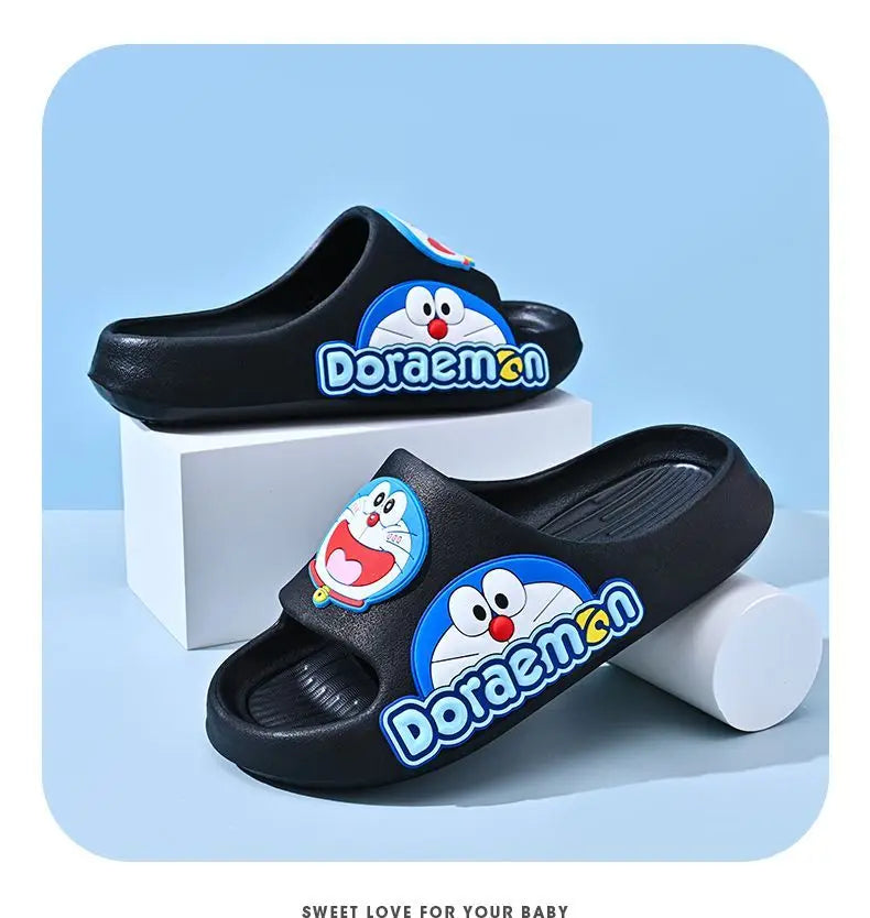 Kawaii sandals cartoon peripheral Doraemon anime cute blue fat soft-soled outer wear non-slip children's slippers gift wholesale