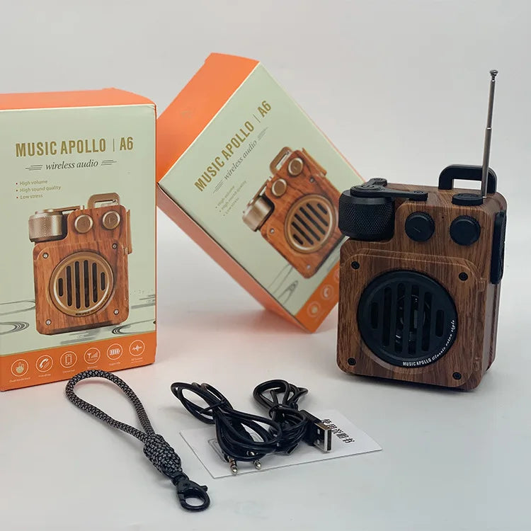 American retro mini  FM radio wireless bluetooth speaker portable subwoofer outdoor  small steel gun creative caixa de som