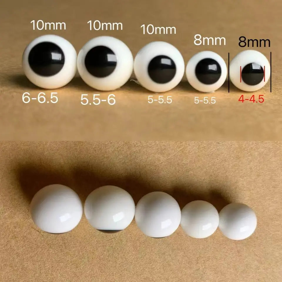 BJD Qbaby Glass Eyes Black Round Ball 4mm/6mm/8mm/10mm/12mm/14mm/16mm Movable Glass Eyeballs Black Glass Eyeballs