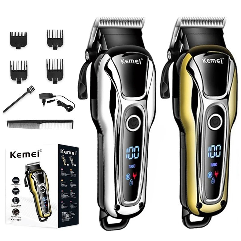 Original Kemei Barber Cordless Professional Hair Clipper For Men Beard Hair Trimmer Rechargeable Lithium Haircut Two Speed Motor