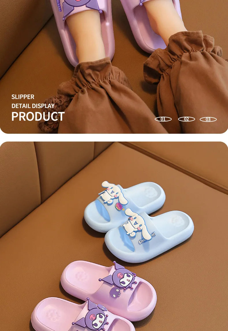 Sanrio Children's Slippers Baby Indoor Flip-Flops Boys and Girls Bathroom Non-slip Sense of Cloud Sandals