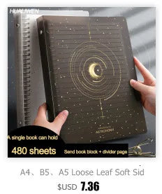 High Quality Binder Notebook A4/B5/A5 Loose Leaf Spiral Notebook Paper Diary Removable Simple Thickened Coil Shell Notebook