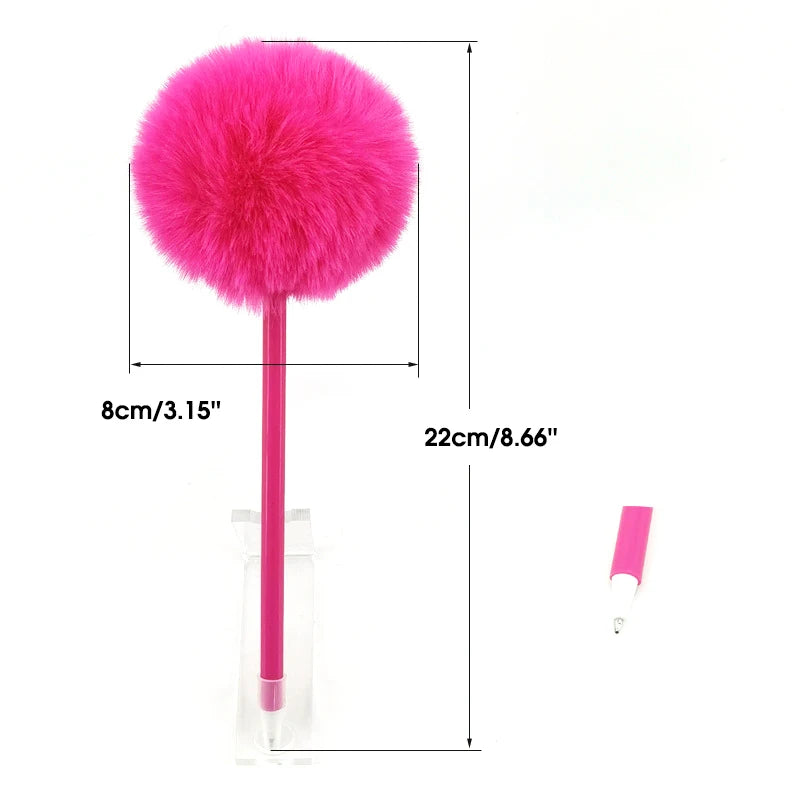 1Pcs Hairy Ball Ballpoint Pen,7Colors Holiday Gift,Office Student Writing Stationery P-2019