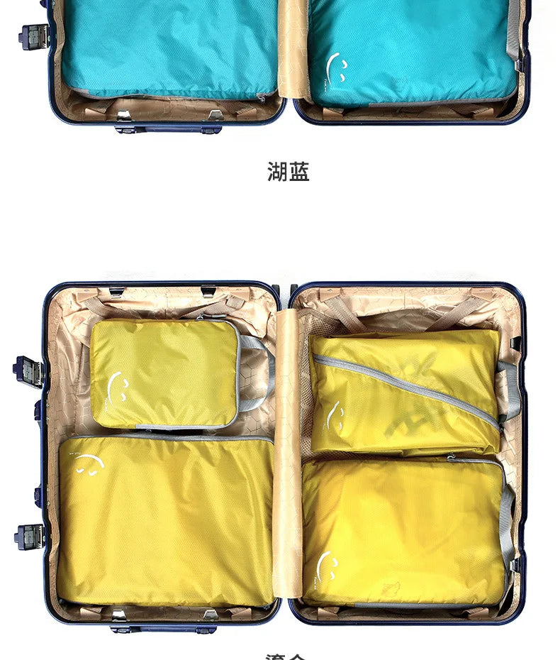 4/6PCS Travel Compression Packing Cubes Luggage Organizer Accessories Extensible Storage Bags Travel Pouch Foldable Suitcases