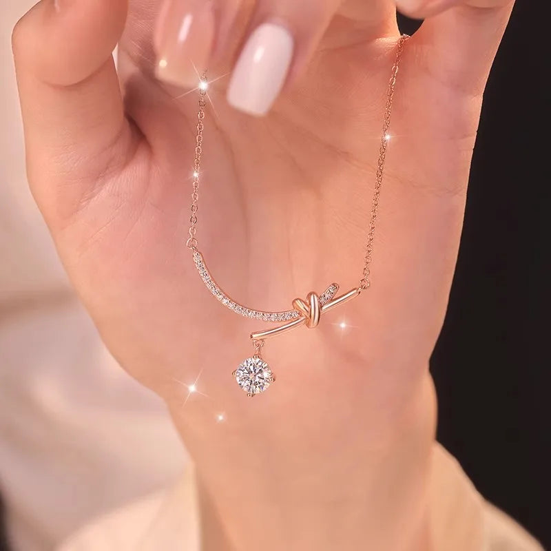 D Color 1CT Real Moissanite Necklaces for Women 100% 925 Sterling Silver Elegant Luxury Diamond Pendant Necklace Fine Jewelry