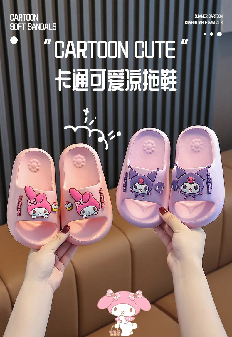 Sanrio Children's Slippers Baby Indoor Flip-Flops Boys and Girls Bathroom Non-slip Sense of Cloud Sandals